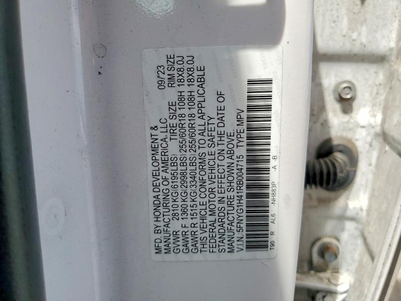Photo 14 from auction – 2024 HONDA PILOT with VIN 5FNYG1H41RB004715