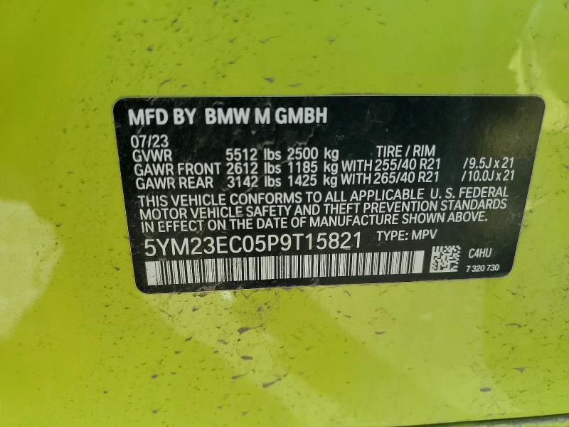 Photo 14 from auction – 2023 BMW X4 with VIN 5YM23EC05P9T15821