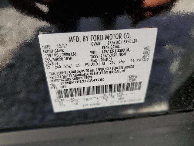 Photo 14 from auction – 2018 FORD EXPLORER L with VIN 1FM5K7F83JGA41765