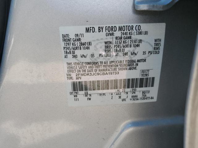 Photo 14 from auction – 2012 FORD EDGE SEL with VIN 2FMDK3JC9CBA19733