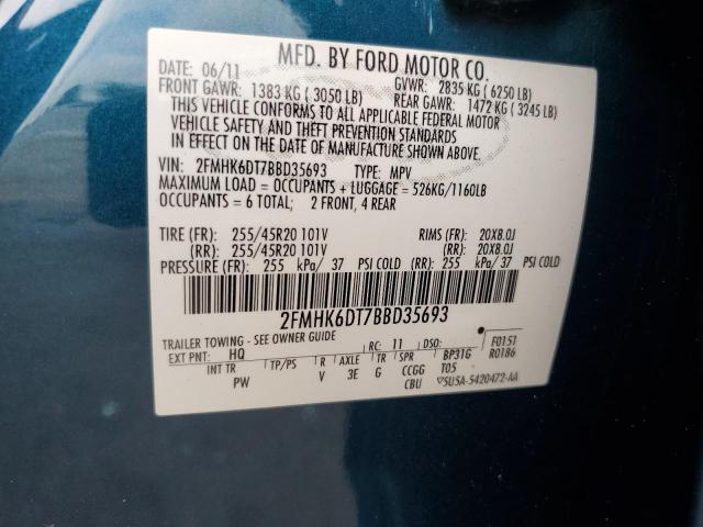 Photo 14 from auction – 2011 FORD FLEX LIMIT with VIN 2FMHK6DT7BBD35693