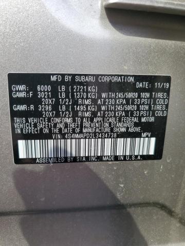 Photo 14 from auction – 2020 SUBARU ASCENT LIM with VIN 4S4WMAPD2L3434738