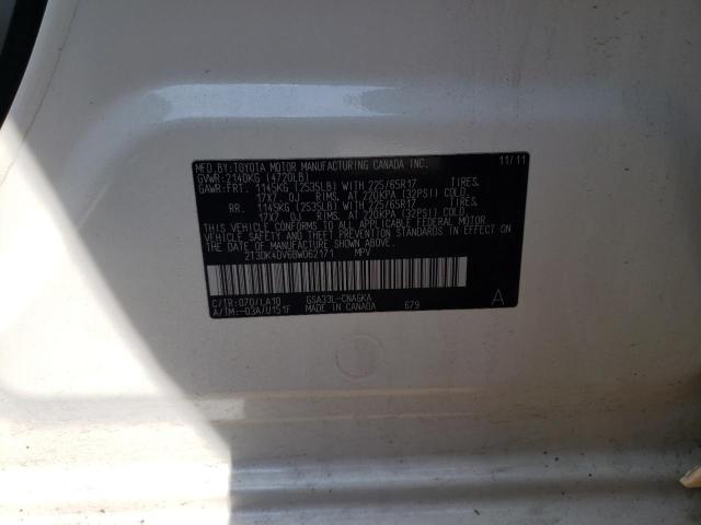 Photo 14 from auction – 2011 TOYOTA RAV4 LIMIT with VIN 2T3DK4DV6BW062171