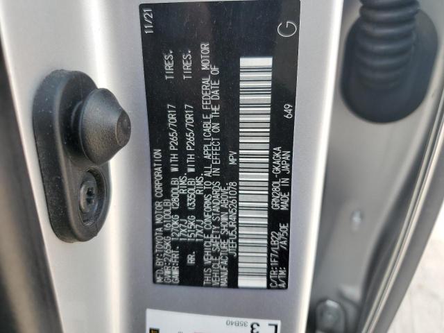 Photo 14 from auction – 2022 TOYOTA 4RUNNER SR with VIN JTEFU5JR4N5261078