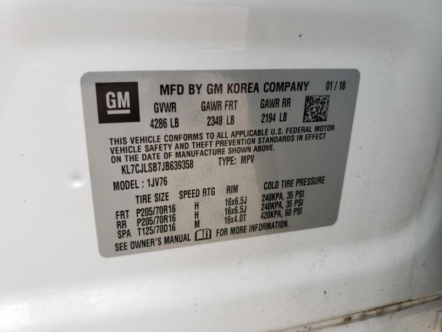 Photo 14 from auction – 2018 CHEVROLET TRAX 1LT with VIN KL7CJLSB7JB639358