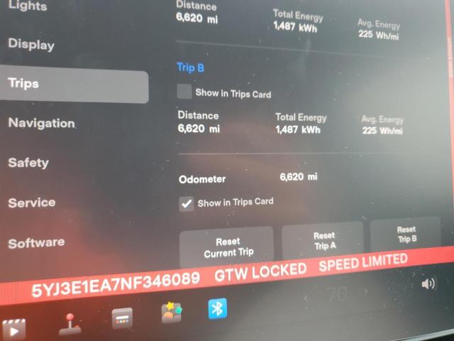 Photo 9 from auction – 2022 TESLA MODEL 3 with VIN 5YJ3E1EA7NF346089