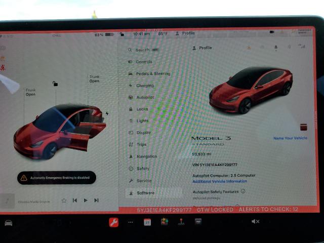 Photo 9 from auction – 2019 TESLA MODEL 3 with VIN 5YJ3E1EA4KF299177