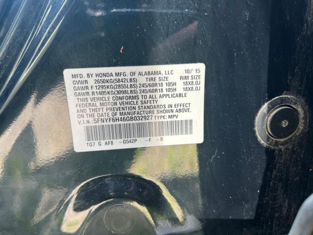Photo 10 from auction – 2016 HONDA PILOT EX with VIN 5FNYF6H46GB032927