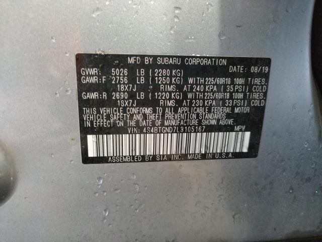 Photo 14 from auction – 2020 SUBARU OUTBACK LI with VIN 4S4BTGND7L3105167
