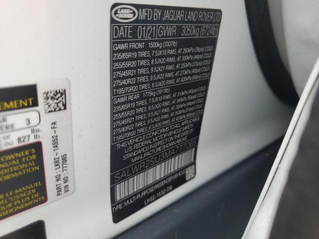 Photo 14 from auction – 2021 LAND ROVER RANGE ROVE with VIN SALWR2SU3MA777065