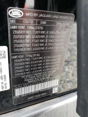 Photo 14 from auction – 2019 LAND ROVER RANGE ROVE with VIN SALWG2RV0KA419293