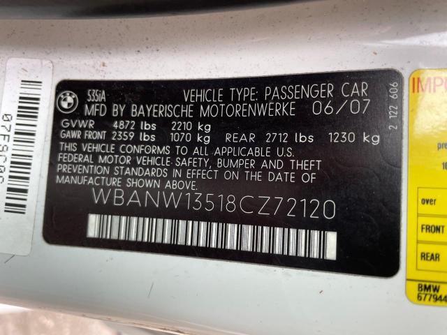 Photo 10 from auction – 2008 BMW 535 I with VIN WBANW13518CZ72120