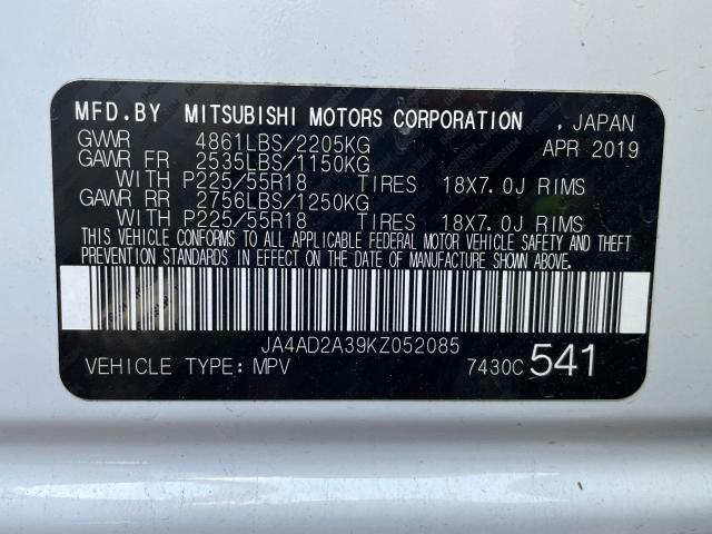 Photo 10 from auction – 2019 MITSUBISHI OUTLANDER with VIN JA4AD2A39KZ052085