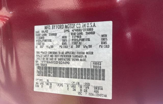 Photo 10 from auction – 2002 FORD RANGER SUP with VIN 1FTYR44V32PB24490