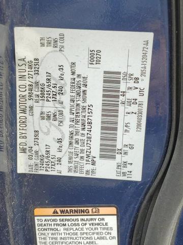Photo 14 from auction – 2004 FORD EXPLORER X with VIN 1FMZU73E74UB71575
