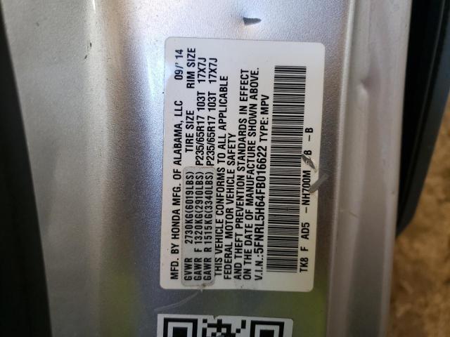 Photo 14 from auction – 2015 HONDA ODYSSEY EX with VIN 5FNRL5H64FB016622