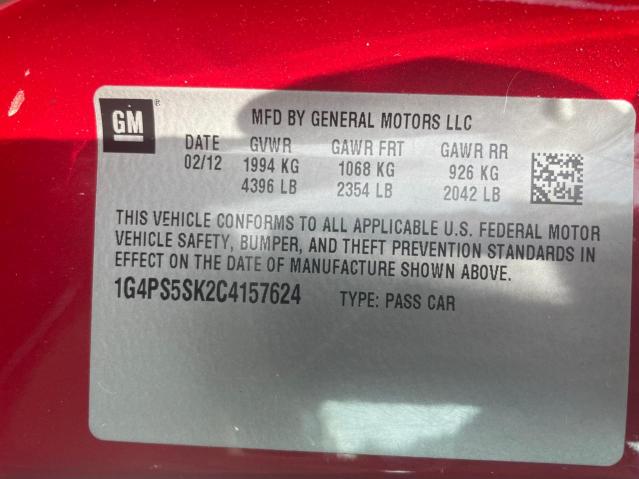 Photo 10 from auction – 2012 BUICK VERANO with VIN 1G4PS5SK2C4157624