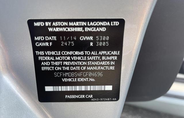 Photo 10 from auction – 2015 ASTON MARTIN RAPIDE S with VIN SCFHMDBS4FGF04696