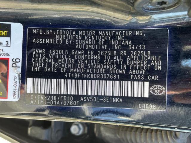 Photo 10 from auction – 2013 TOYOTA CAMRY L with VIN 4T4BF1FK8DR307681