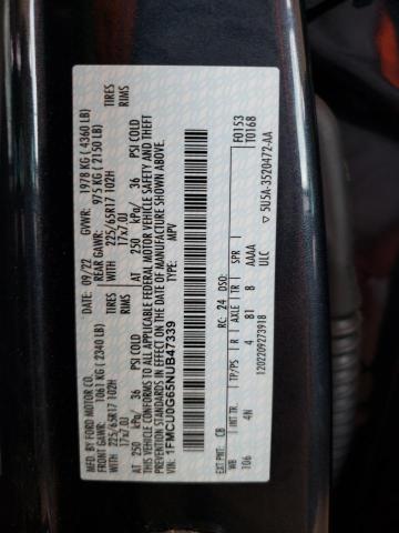 Photo 14 from auction – 2022 FORD ESCAPE SE with VIN 1FMCU0G65NUB47339