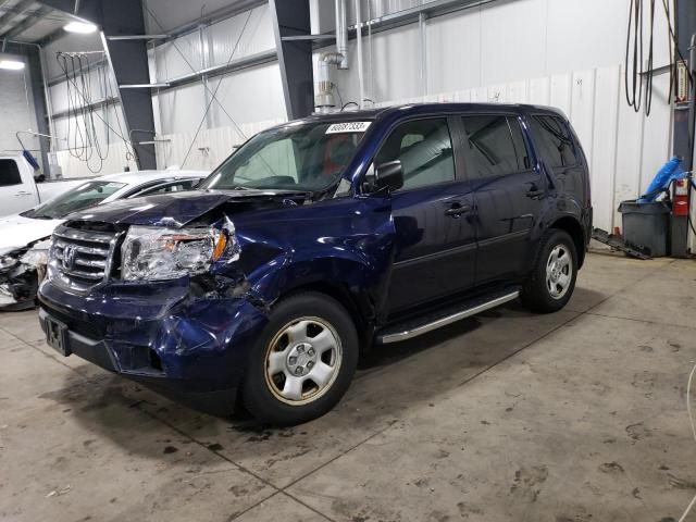 HONDA PILOT LX 2013 with VIN 5FNYF4H25DB039902 - Photo from auction