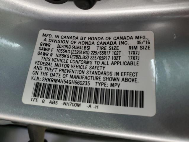 Photo 14 from auction – 2016 HONDA CR-V EX with VIN 2HKRM4H54GH660235