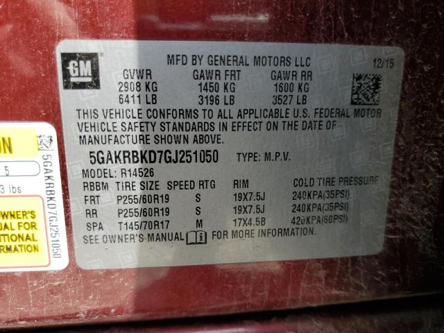 Photo 14 from auction – 2016 BUICK ENCLAVE with VIN 5GAKRBKD7GJ251050