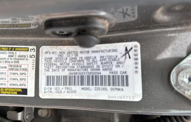 Photo 10 from auction – 2007 TOYOTA COROLLA CE with VIN 1NXBR32EX7Z850094