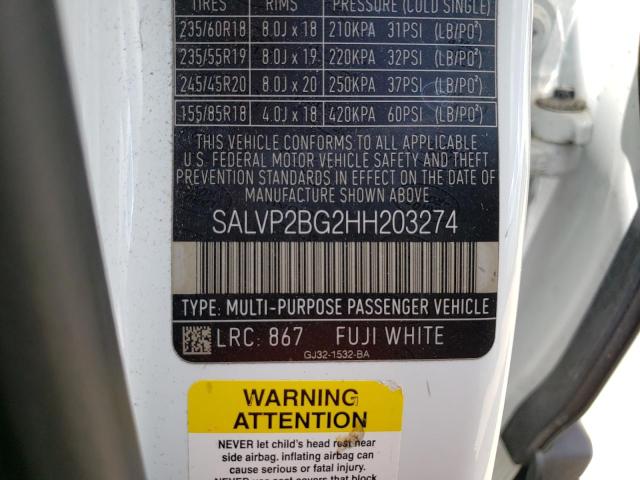 Photo 14 from auction – 2017 LAND ROVER RANGE ROVE with VIN SALVP2BG2HH203274