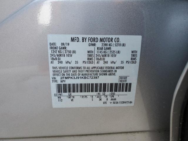 Photo 14 from auction – 2019 FORD EDGE SEL with VIN 2FMPK3J91KBC72397