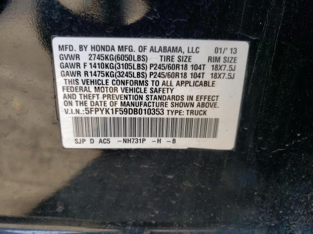 Photo 14 from auction – 2013 HONDA RIDGELINE with VIN 5FPYK1F59DB010353