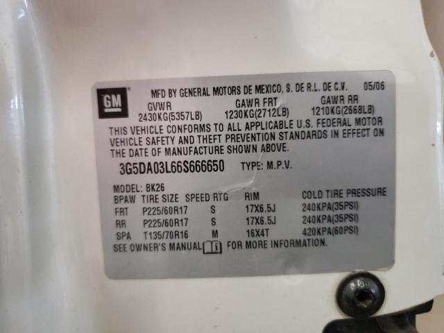 Фото 14 с аукциона – 2006 BUICK RENDEZVOUS с VIN 3G5DA03L66S666650