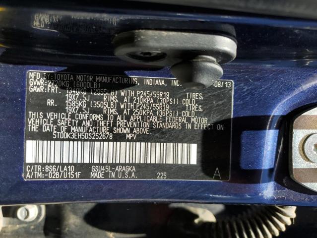 Photo 10 from auction – 2013 TOYOTA HIGHLANDER with VIN 5TDDK3EH5DS252678