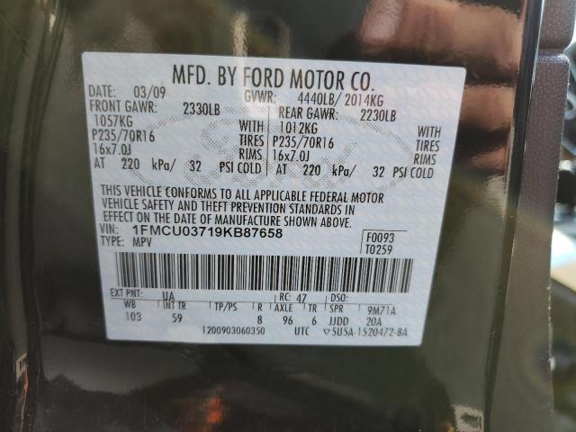 Photo 14 from auction – 2009 FORD ESCAPE XLT with VIN 1FMCU03719KB87658