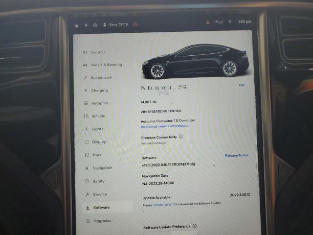 Photo 9 from auction – 2016 TESLA MODEL S with VIN 5YJSA1E14GF138164