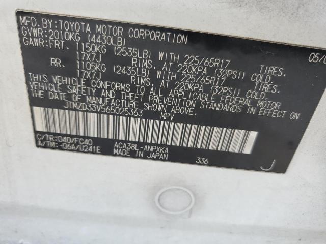 Photo 14 from auction – 2006 TOYOTA RAV4 with VIN JTMZD33V565025363