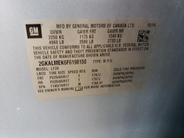 Photo 14 from auction – 2015 GMC TERRAIN SL with VIN 2GKALMEK6F6198150