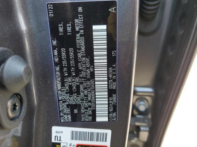 Photo 14 from auction – 2022 TOYOTA HIGHLANDER with VIN 5TDYZRAH6NS104885