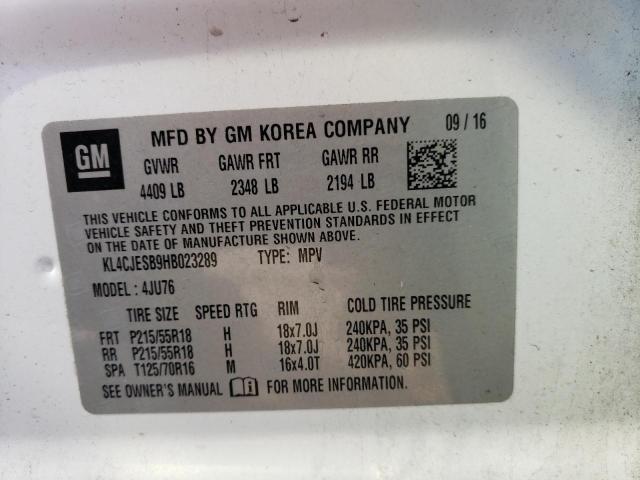 Photo 14 from auction – 2017 BUICK ENCORE PRE with VIN KL4CJESB9HB023289