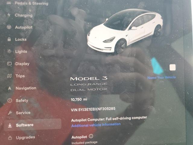 Photo 9 from auction – 2022 TESLA MODEL 3 with VIN 5YJ3E1EBXNF305285