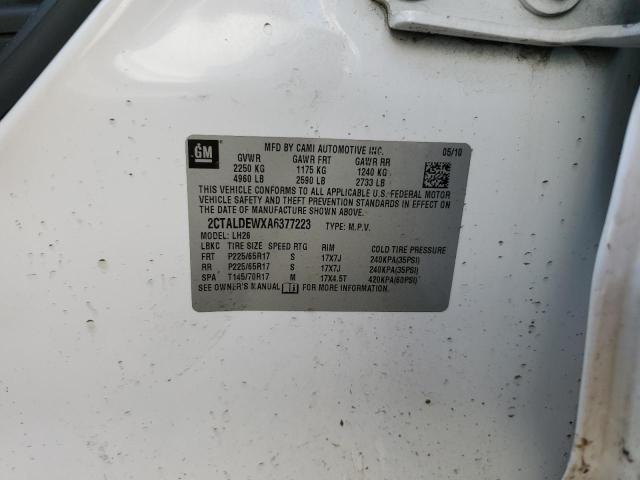 Фото 14 с аукциона – 2010 GMC TERRAIN SL с VIN 2CTALDEWXA6377223