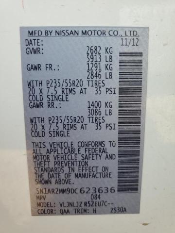 Photo 14 from auction – 2013 NISSAN PATHFINDER with VIN 5N1AR2MM9DC623636