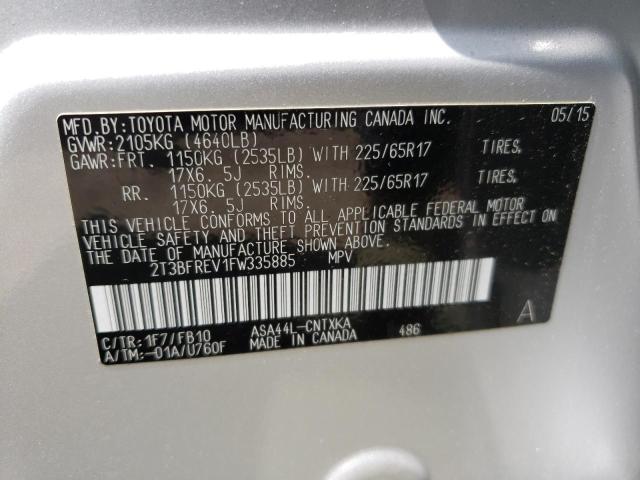 Photo 14 from auction – 2015 TOYOTA RAV4 LE with VIN 2T3BFREV1FW335885