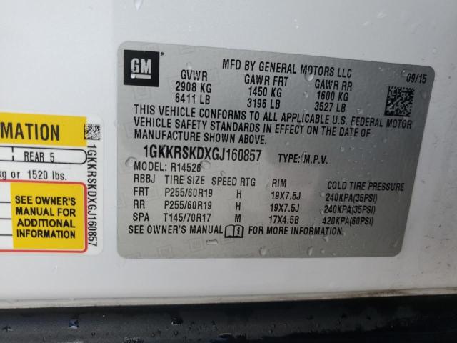 Photo 14 from auction – 2016 GMC ACADIA SLT with VIN 1GKKRSKDXGJ160857