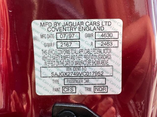 Photo 10 from auction – 1997 JAGUAR XK8 with VIN SAJGX2749VC017952