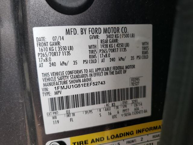 Photo 14 from auction – 2014 FORD EXPEDITION with VIN 1FMJU1G51EEF52743