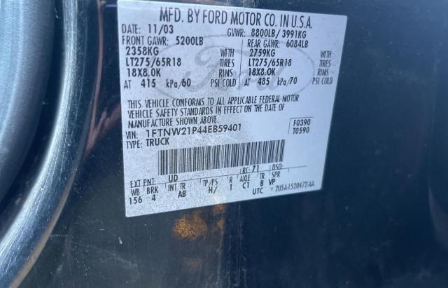 Photo 10 from auction – 2004 FORD F250 SUPER with VIN 1FTNW21P44EB59401