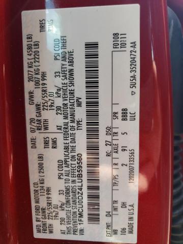Photo 14 from auction – 2020 FORD ESCAPE TIT with VIN 1FMCU0DZ4LUB59560