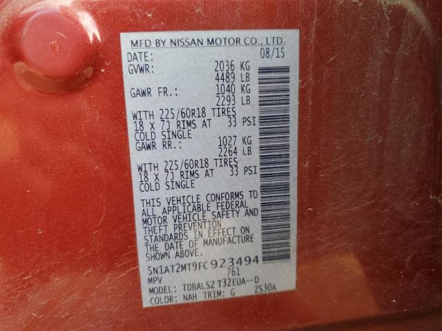 Photo 14 from auction – 2015 NISSAN ROGUE S with VIN 5N1AT2MT9FC923494