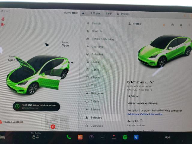 Photo 9 from auction – 2021 TESLA MODEL Y with VIN 5YJYGDEEXMF199463